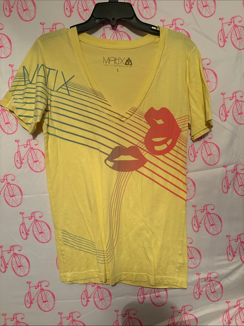 Matix Yellow V-Neck Graphic Tee